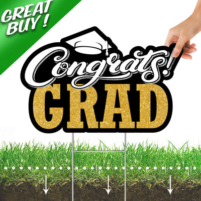 Bigtime Signs 2022 Graduation Yard Signs - 2pc Corrugated Plastic Party Outdoor