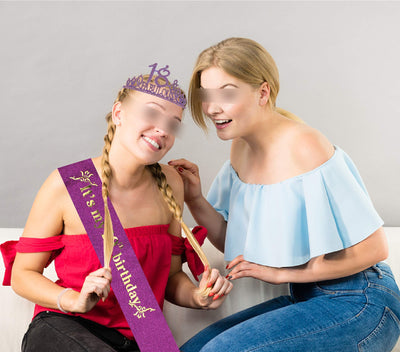 18th Birthday, 18th Birthday Sash, 18th Birthday Tiara Purple, 18th Tiara and Sash, 18th