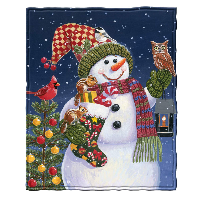 Snowman and Friends Super Soft Plush Fleece Throw