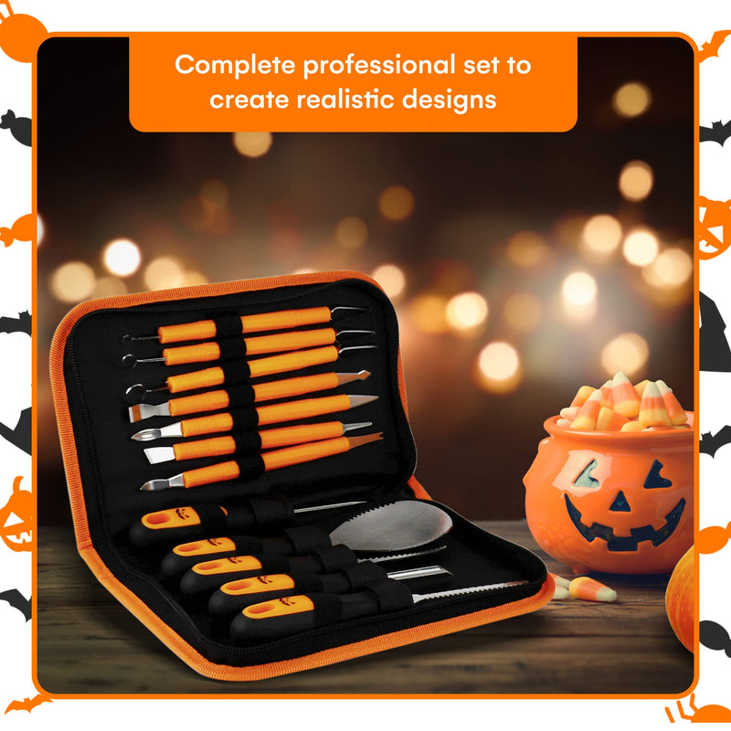 Halloween Professional Pumpkin Carving Kit - Stainless Steel Tools And Knives