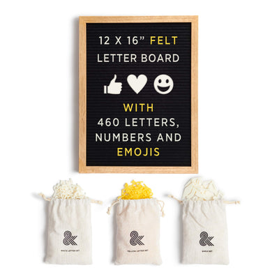 Premium Felt Letter Board, 460 Letters and Oversized Emojis, Wall Hanging Message Board