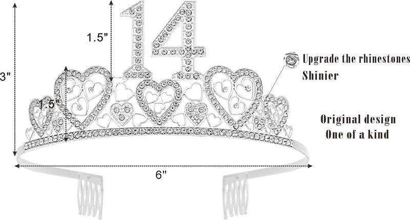 14th Birthday Sash, 14th Birthday Tiara, 14th Birthday Decorations for Her, 14th Birthday