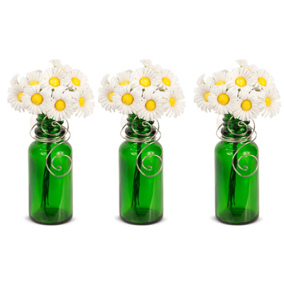 Vazzini Mini Vase Bouquet  Suction Cup Bud Bottle Holder with Flowers | Decorative