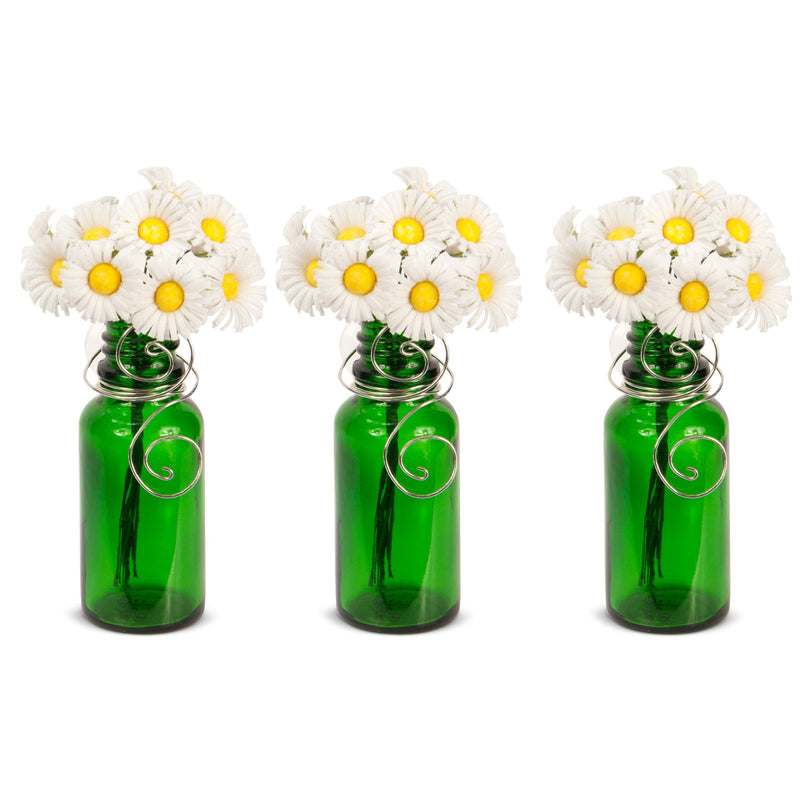 Vazzini Mini Vase Bouquet  Suction Cup Bud Bottle Holder with Flowers | Decorative