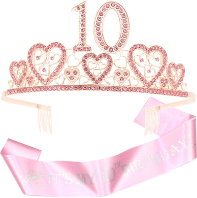 10th Birthday Gifts for Girl,10th Birthday,10th Birthday Sash and Crown,10th Birthday