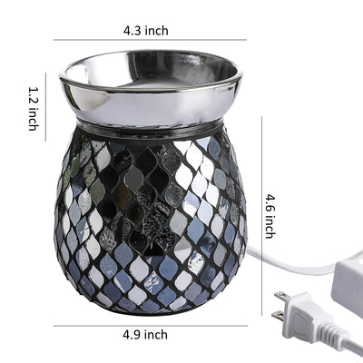 4.9X5.7 inch Mosaic Glass Fragrance Warmer, Electric Wax Warmer, Decorative Lamp for Gifts