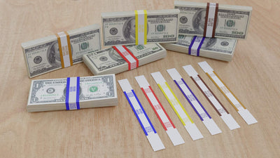 Money Bands Currency Straps- 600 Pieces Self Adhesive Color Coded Money Wrappers for Bills