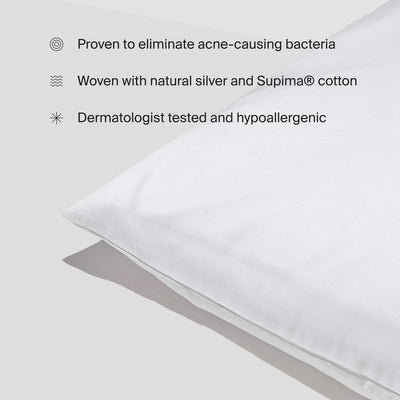 Antiacne Silver Infused Pillowcase Woven With Pure Silver And Breathable