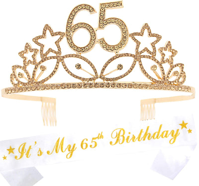 65th Birthday Gifts for Women, 65 Birthday Tiara and Sash,65th Birthday, 65th Birthday