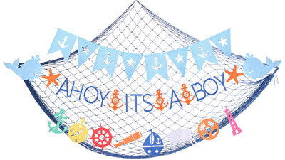 Ahoy Its a Boy Baby shower Nautical Decorations for Boy | Nautical Its A Boy Nautical