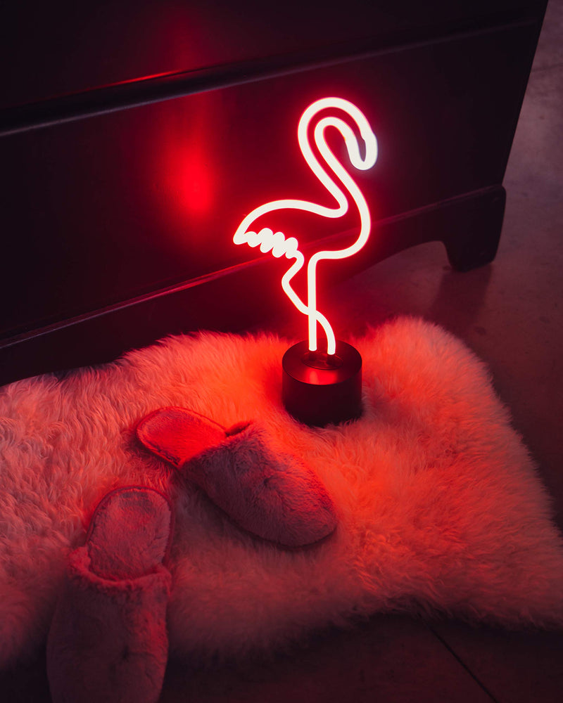 Amped & Co Flamingo Neon Desk Light, Real Neon, Pink, Large 17 x 6.7 inches, Home Decor