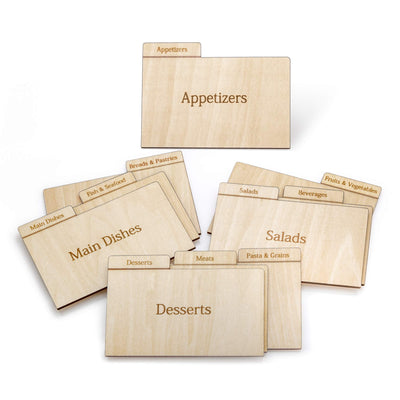 Prosumer's Choice Real Wood Recipe Organizer Categorized by Specialty, for 4x6 Inch