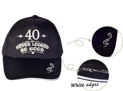 40th Birthday Gifts for Men, 40th Birthday Hat and Sash Men, 40 Never Looked So Good