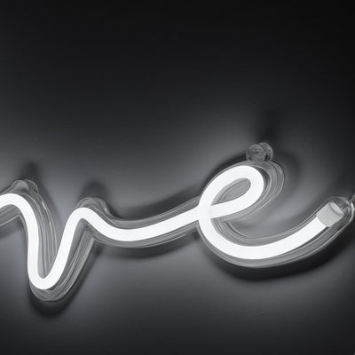 Amped & Co Neon Lights, Love LED Wall Decor Sign, 16 x 8 inches, Bright 9V DC Powered