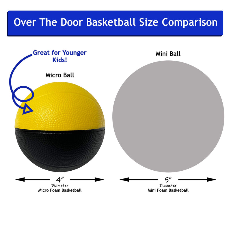 Botabee 4 Foam Mini Basketball for SKLZ Pro Mini Hoop Micro, 2 Pack | Safe & Quiet Small