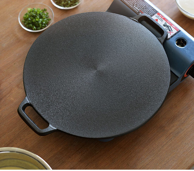 Bruntmor Pre-Seasoned Cast Iron Grill Pan for Outdoor/Indoor Cooking. 16" Large Skillet