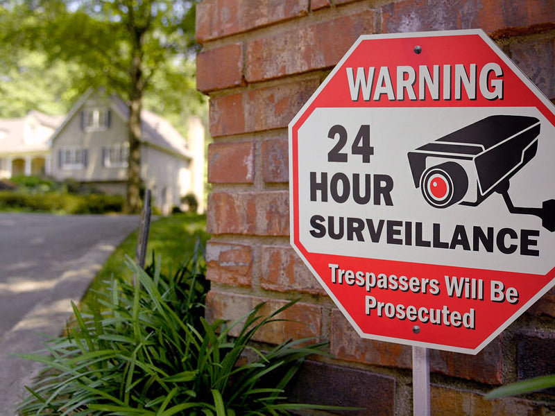 Signs Authority 24-Hour Surveillance No Trespassing Metal Sign with Lifetime Warranty