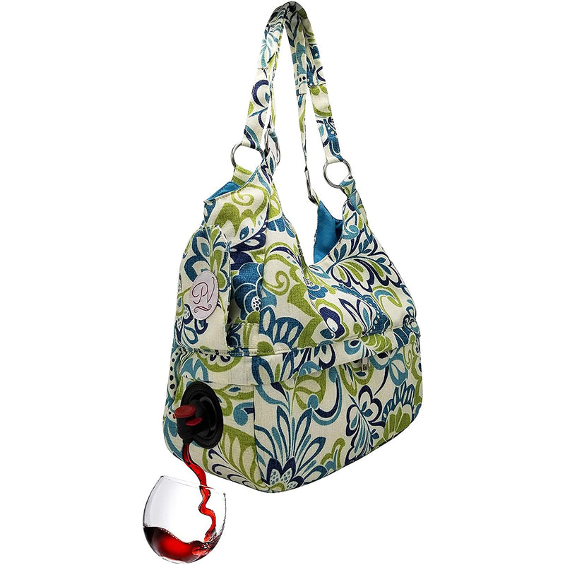 PortoVino Swankey Tiki Wine Tote with Hidden, Insulated Compartment, Holds and Pours 4