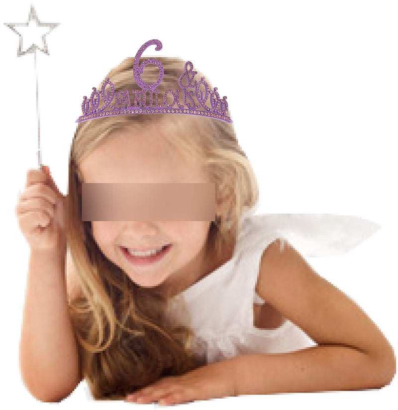 6th Birthday Gifts for Girls,6th Birthday Tiara and Sash Purple,6th Birthday Decorations