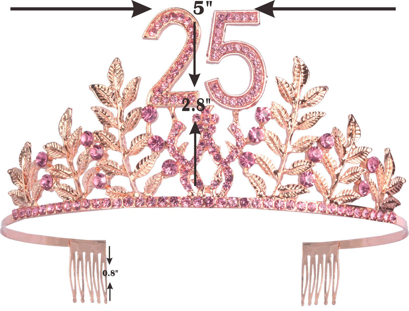 25th Birthday Gifts for Women, 25th Birthday Tiara and Sash, 25 Fabulous Sash and Crystal