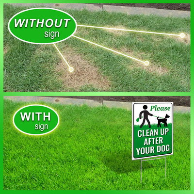 Signs Authority Clean Up After Your Dog 12" X 9" Yard Sign With Metal Wire HStakes