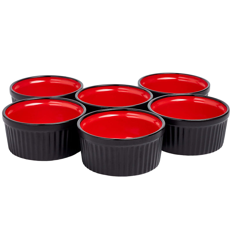 Oven Safe Ceramic Ramekins Souffle Dishes For Souffle, Creme Brulee and Dipping Sauces