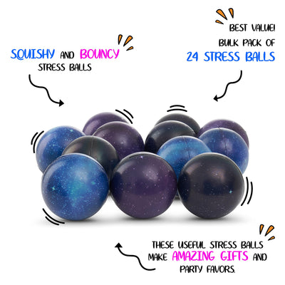 Stress 2.5'' Balls for Kids and Adults - Outer Space Starlight Galaxy Design