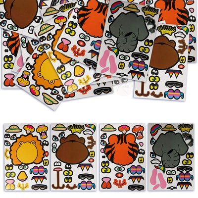 Kicko Make a Zoo Animal Sticker - Set of 36 Cute Stickers Scene for Birthday Treat, Goody