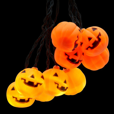 Top Race Halloween String Lights, 10 Big 3 Inch Battery Powered Jack o Lantern Blinking