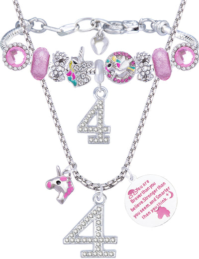 4th Birthday,4th Birthday Gifts for Girls,4th Birthday Charm Bracelet,4 Years Old Birthday