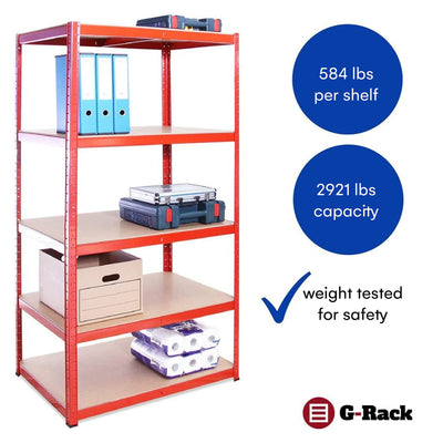 Garage Shelving Units - 71" H x 35" L x 24" W - Heavy Duty Racking - Shelves for Storage