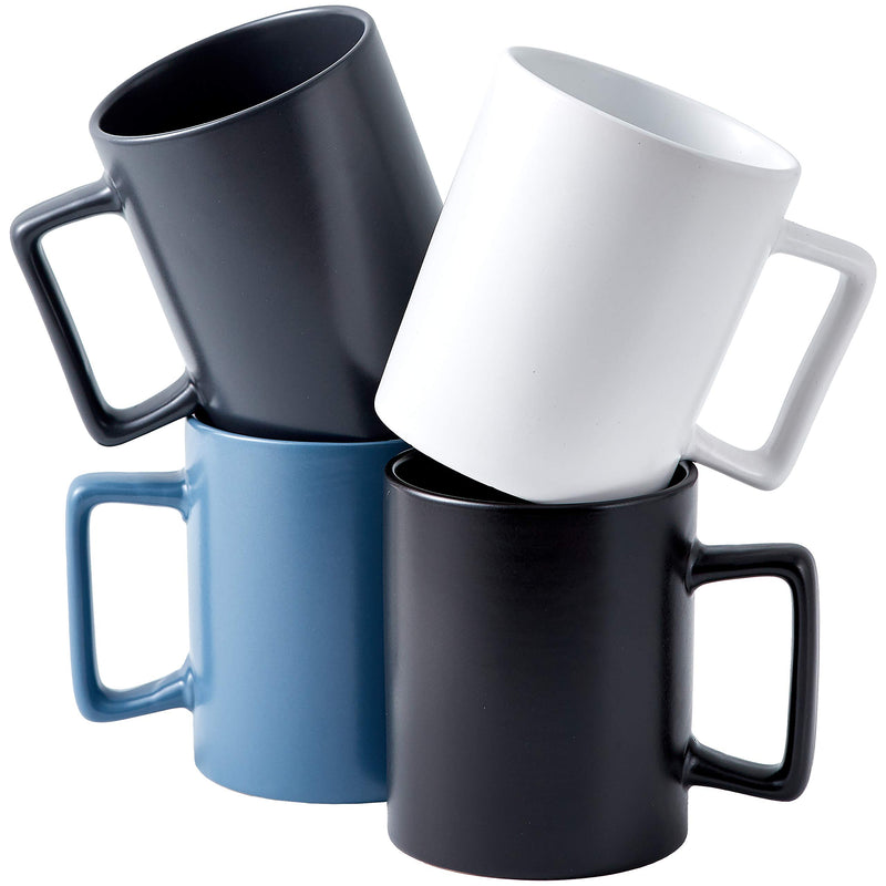 Bruntmor Modern Matte Large 16 Oz Ceramic Coffee Mug Set Of 4 Cups For Coffee, Latte