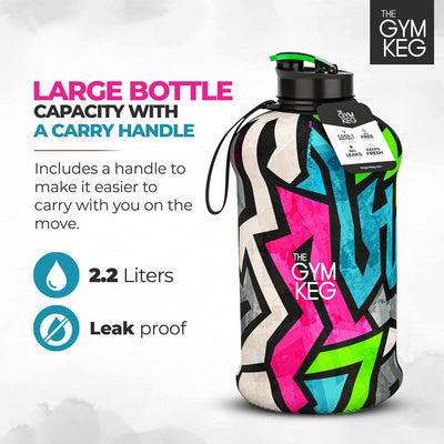 Sports Water Bottle (22 L) Insulated  Half Gallon  Carry Handle  Big Water