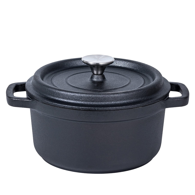 Pre-Seasoned Cast Iron Dutch Oven Pot, for Cooking, Basting, or Bread Baking - Lid