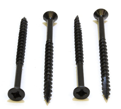 8 x 2-1/2" Black E-Coat w/Lube Phillips Flat Head Wood Screw, (100 Pack), Self Tapping