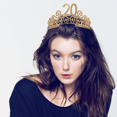 20th Birthday, 20th Birthday Decorations for Women, 20th Birthday Tiara and Sash, 20th