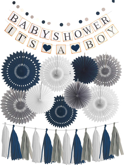 Baby Shower for Boy, It's a Boy, Baby Shower Decorations, Grey Elephant Baby Shower, Blue