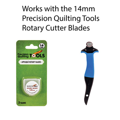 Precision Quilting Tools 14mm Rotary Cutter for Fabric Safety Lock Ergonomic Classic