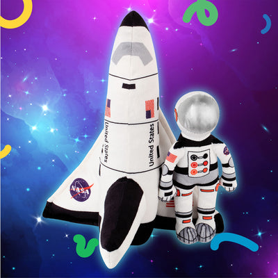 10 Stuffed Space Shuttle and Astronaut Soft and Cuddly Plush Toy for Kids Birthday Gift