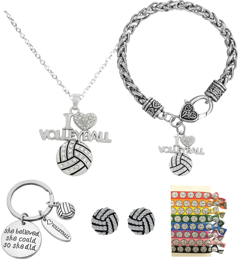 Volleyball Girl Gifts Set, Volleyball Girl Necklace, Volleyball Girl Bracelet, Volleyball