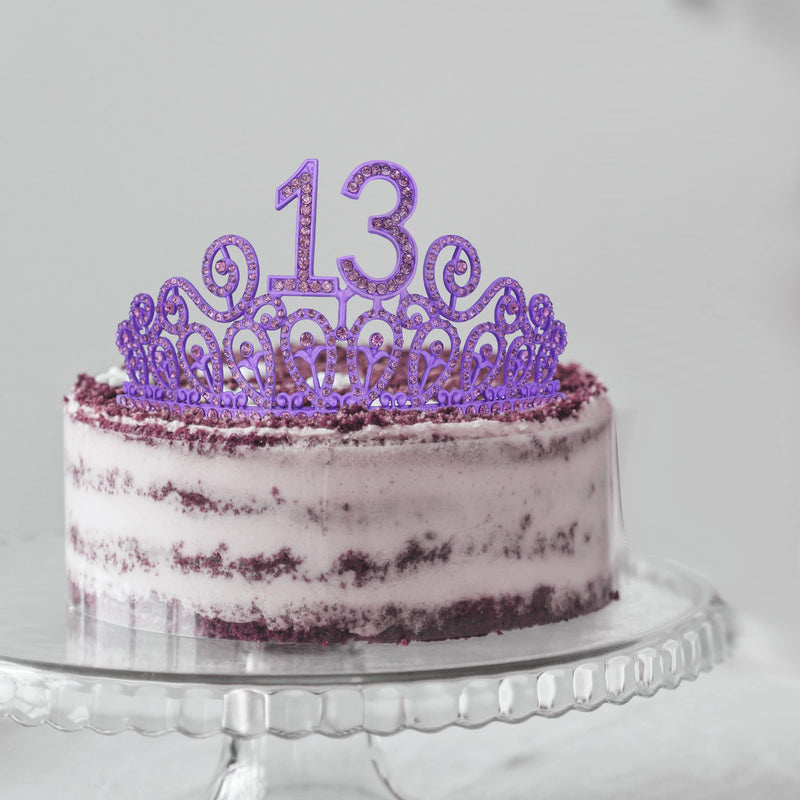 13th Birthday Sash And Tiara For Girls - Fabulous Set: Glitter Sash + Ripples