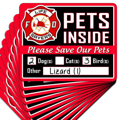 5-Pack Stylish Pet Rescue Stickers Decals for House Windows Doors | 5" x 4" Made