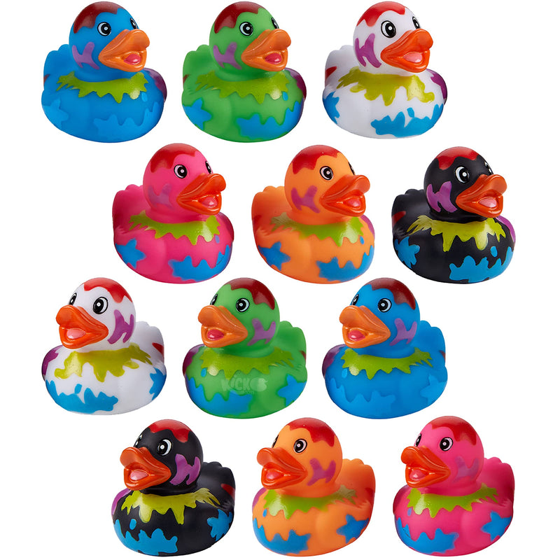 Kicko Assorted Rubber Ducks - 2 Inches - for Kids, Sensory Play, Stress Relief, Novelty