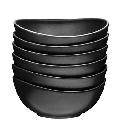 Ceramic Salad, Cereal And Pasta Bowls Set Of 6, Shallow Dinner Bowls That Are