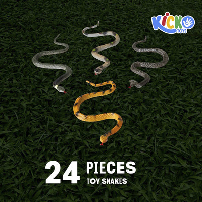 Kicko 6 Inch Assorted Small Hissing Snakes - 24 Pieces, Practical Joke, Venue Prop, Party