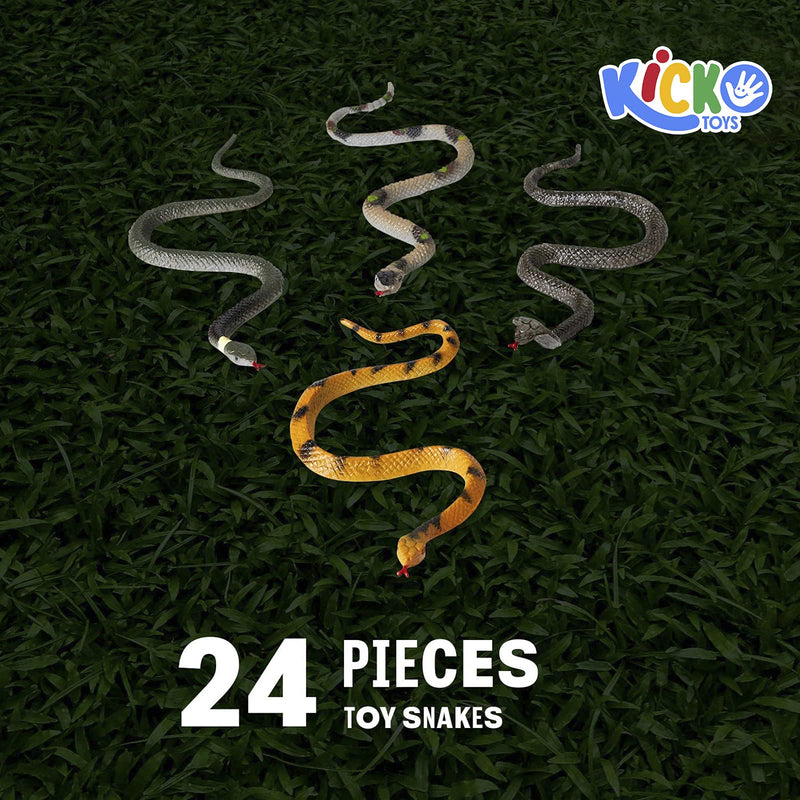 Kicko 6 Inch Assorted Small Hissing Snakes - 24 Pieces, Practical Joke, Venue Prop, Party