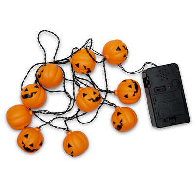 Top Race Halloween String Lights, 10 Big 3 Inch Battery Powered Jack o Lantern Blinking