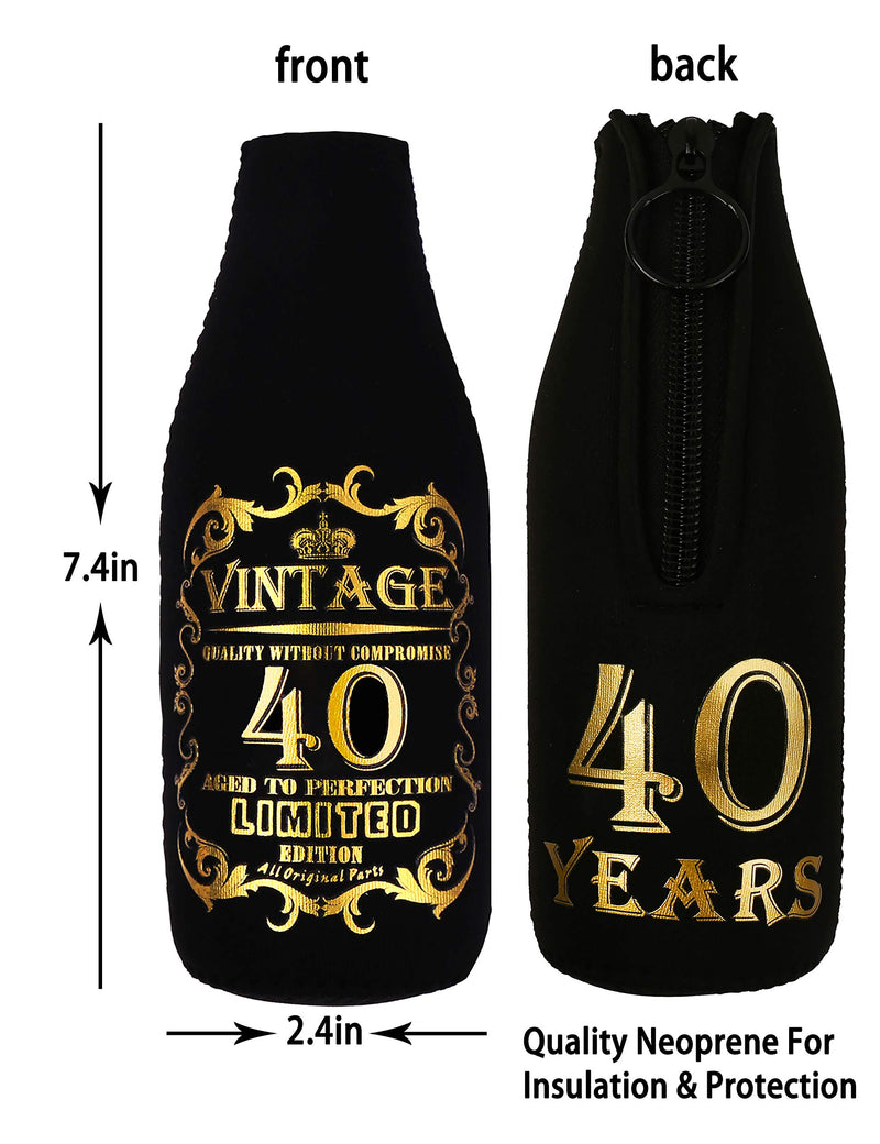 Cheers To 40th Years, 40th Birthday Can Cooler Bottle Cooler, 40th Birthday Gifts for Men