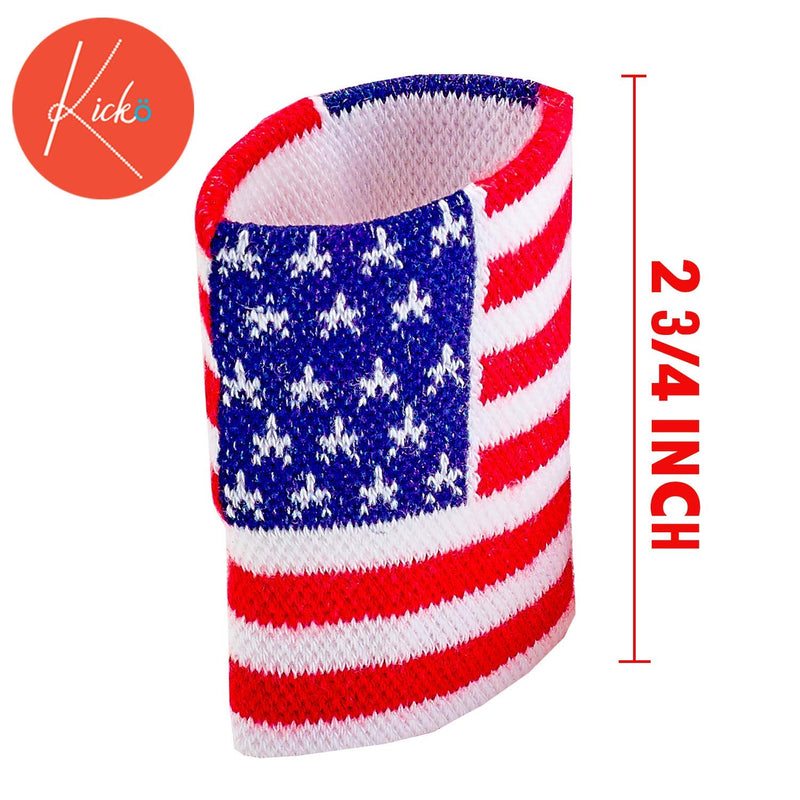 Kicko American Flag Wrist Bands - 12 Pack - for Kids, Party Favors, Stocking Stuffers