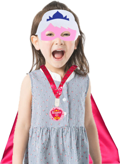 Big Sister Superhero Cape, Sister Gift Superhero, Capes and Lanyard with Badge, Gifts